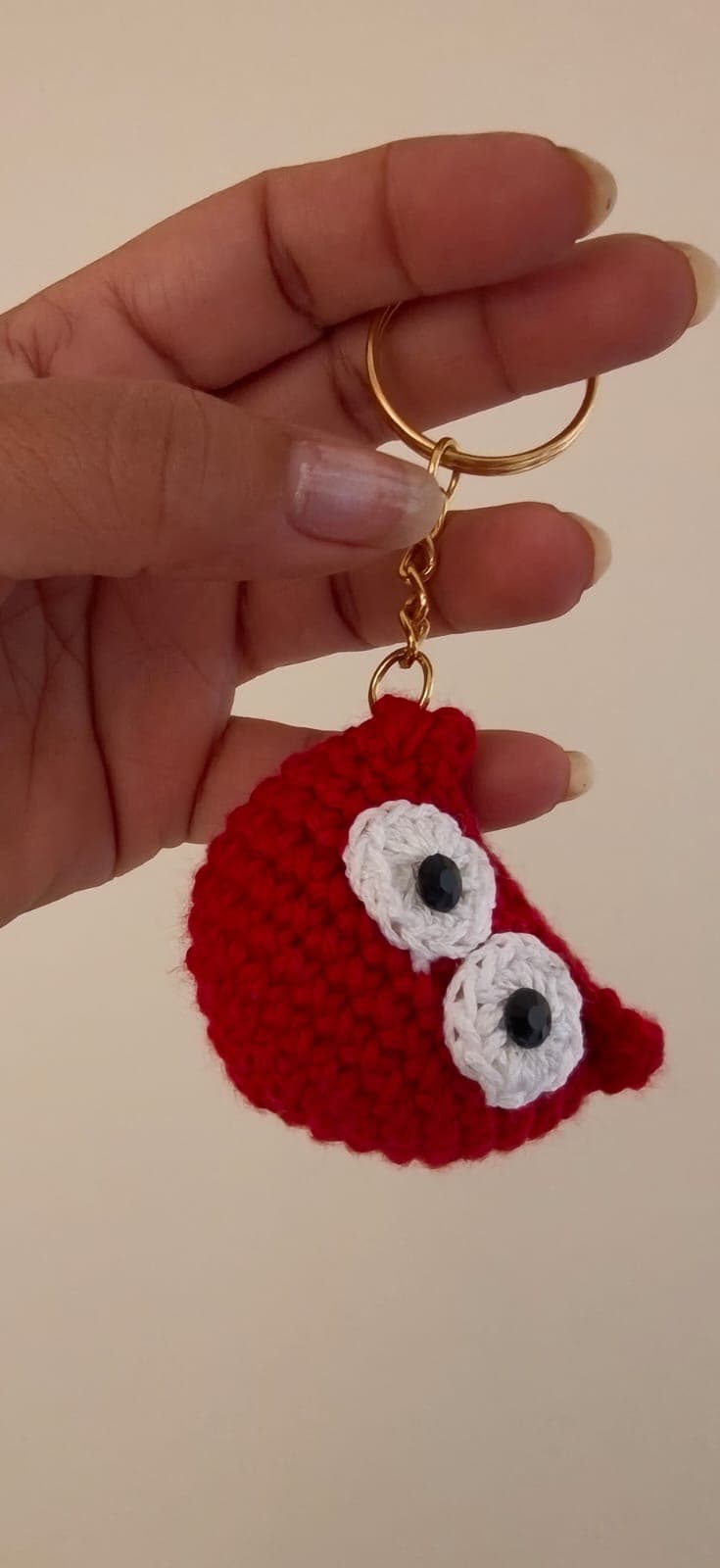 Handmade Crochet Red Bird Keychain